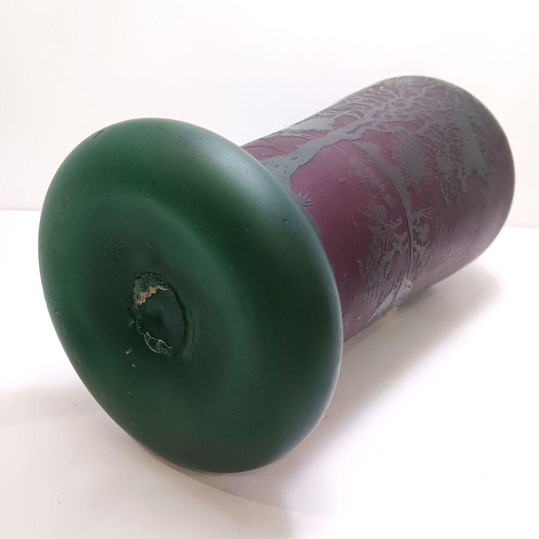 V225 1900年初期 J.B LEVEILLE作 湖水風景文花瓶 カメオ彫