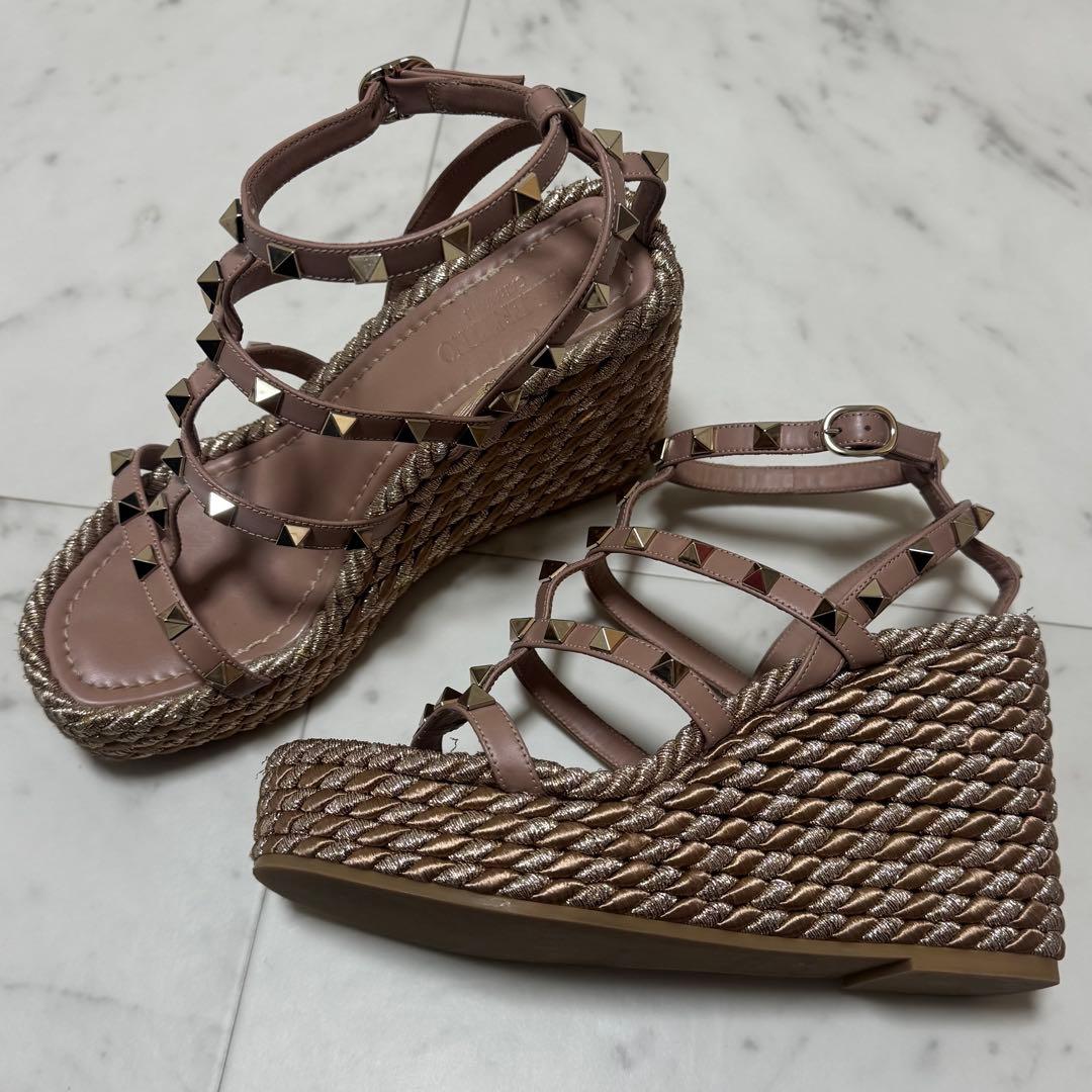 VALENTINO★ヴァレンティノ★スタッズ★ブラック★ウェッジサンダル 35