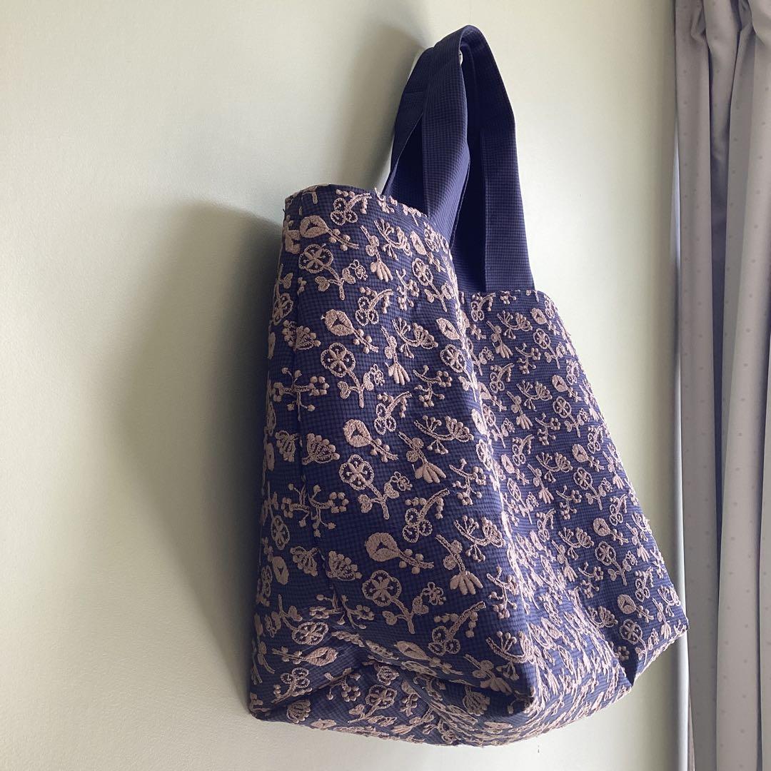 最新field of flower を両面に大きめトートバッグハンドメイド