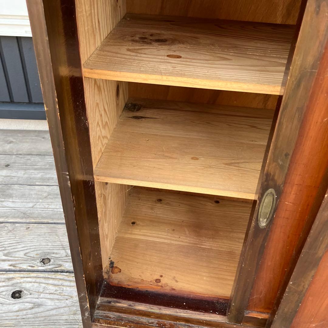 昭和レトロ 古家具 木製収納棚 下駄箱 シューズラック サイドボード 古道具箪笥