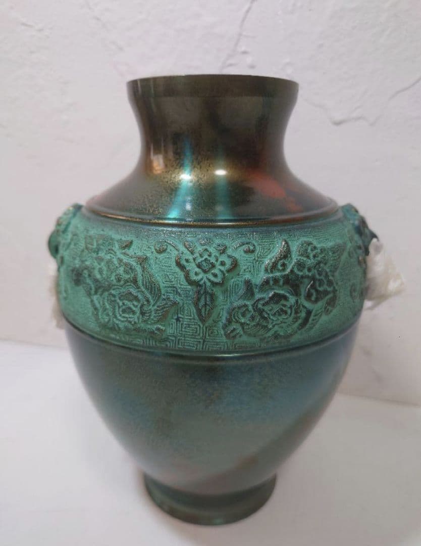 【2点】久芳堂 銅花器 銅蟲花瓶 花器 槌目 茶道具 花道具 華道具 花生