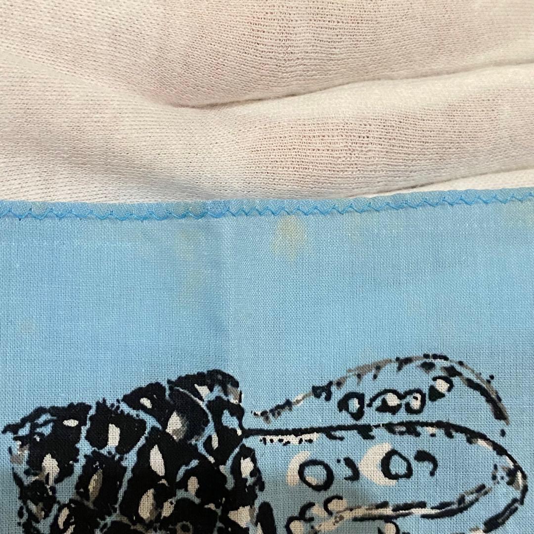 VINTAGE CHANEL ハンカチーフ ブルー カメリア ココマーク