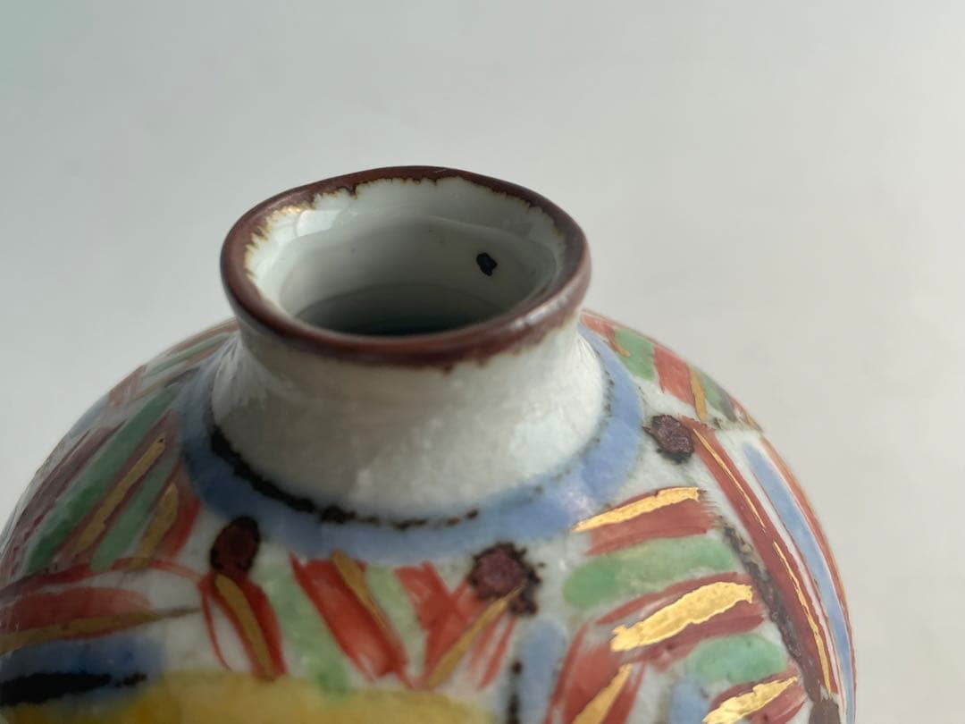 陶芸家　前田正博　色絵　金彩　ふくろう　酒器揃　徳利　ぐい呑　セット　酒器　酒杯