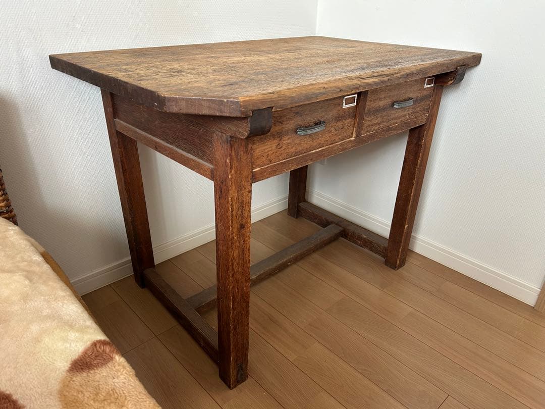 作業台 木製テーブル デスク 古家具 ヴィンテージ風/アンティーク