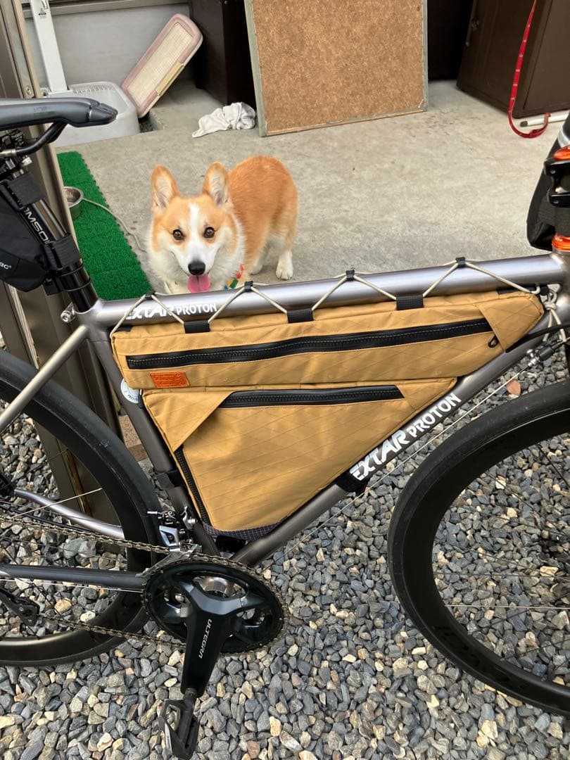 ハンドメイド　上下分割フルフレームバッグ　X-PAC Cブラウン　フレーム49