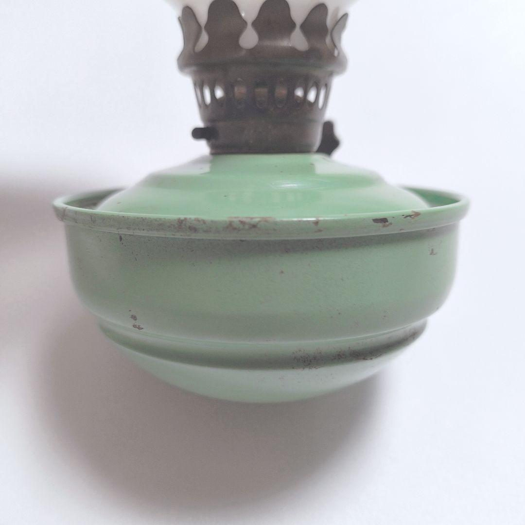 アンティーク ティン オイルランプ ケリーランプ イギリス ミントグリーン