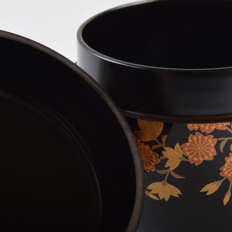 茶道具　加賀蒔絵師　中村孝也作　桜蒔絵　中棗　共箱　V　9196