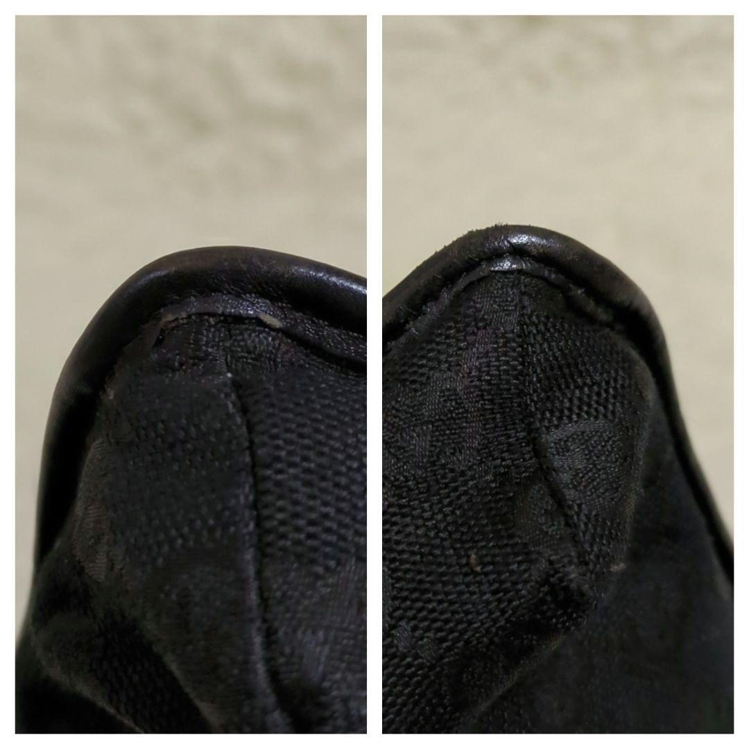 GUCCI GG柄 キャンバス レザー ショルダーバッグ 黒