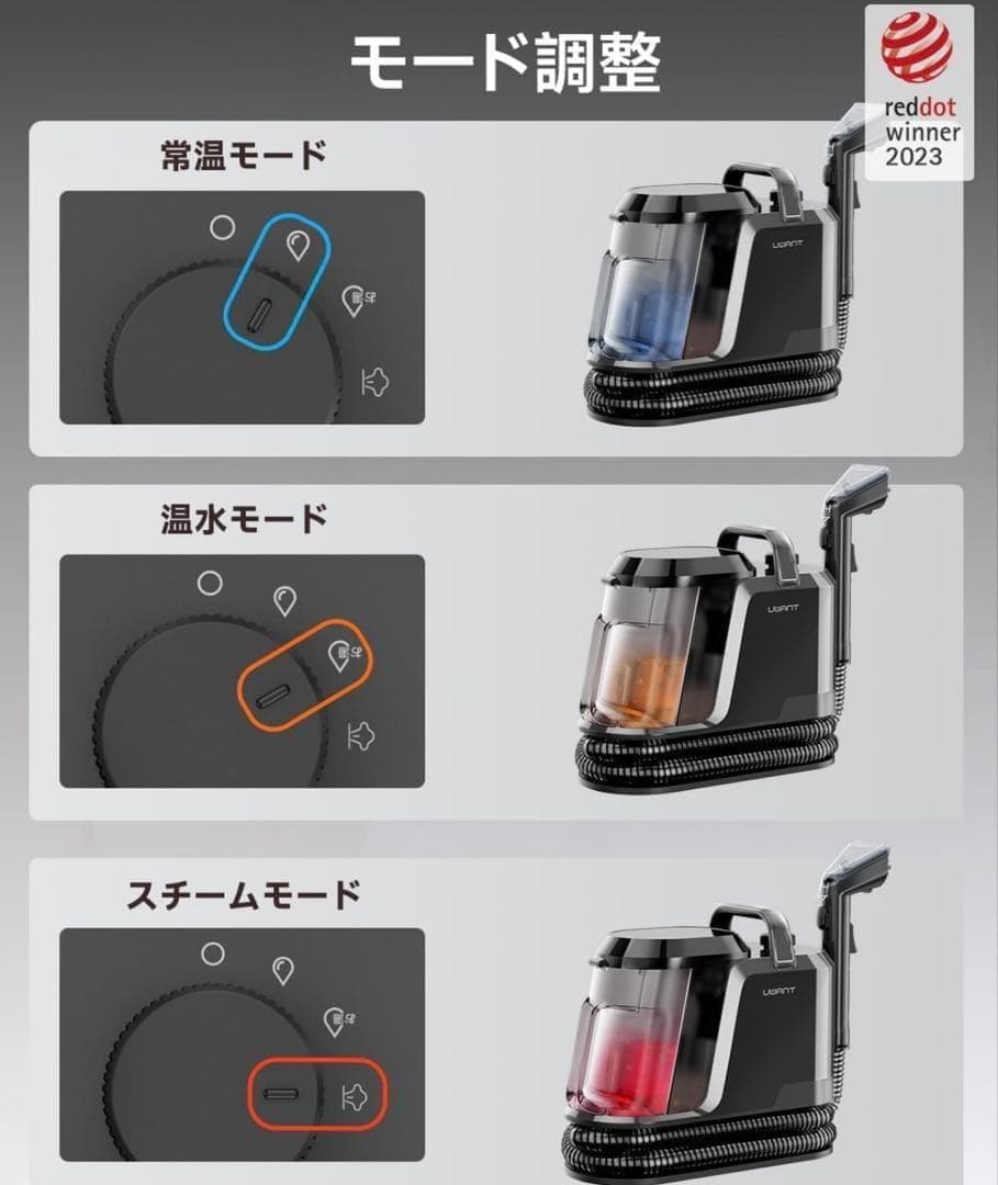 ●100℃蒸気噴射❣️●リンサークリーナー 18000Pa超強吸引力 新品