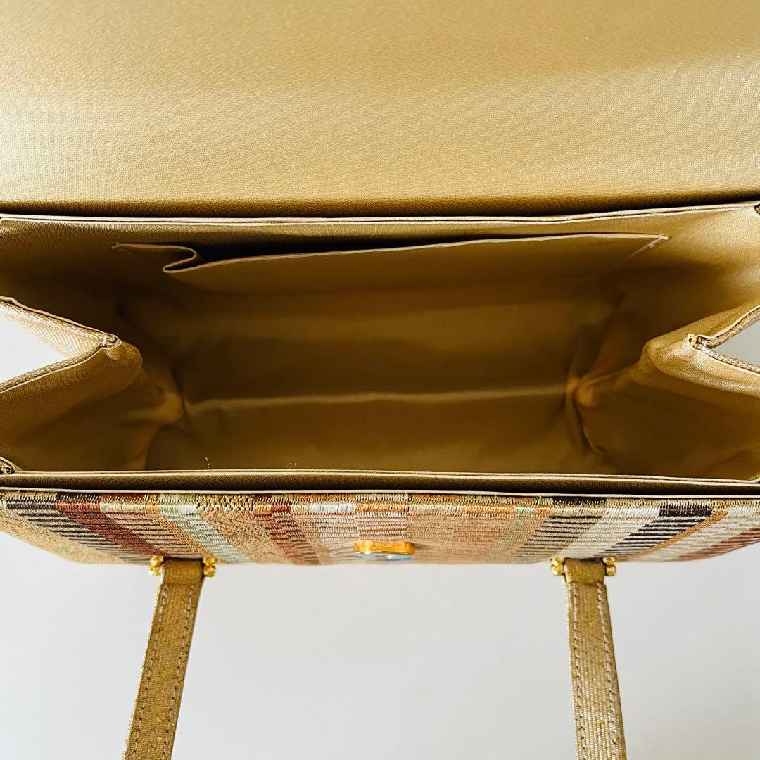 【極美品✨レア】利休バッグ　和装用バッグ　着物バッグ　織物　総柄　大容量