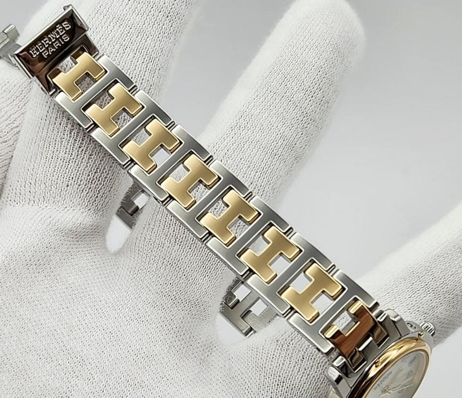 HERMES　CL4.220　エルメス　クリッパー　 Whiteシェル 保証書付