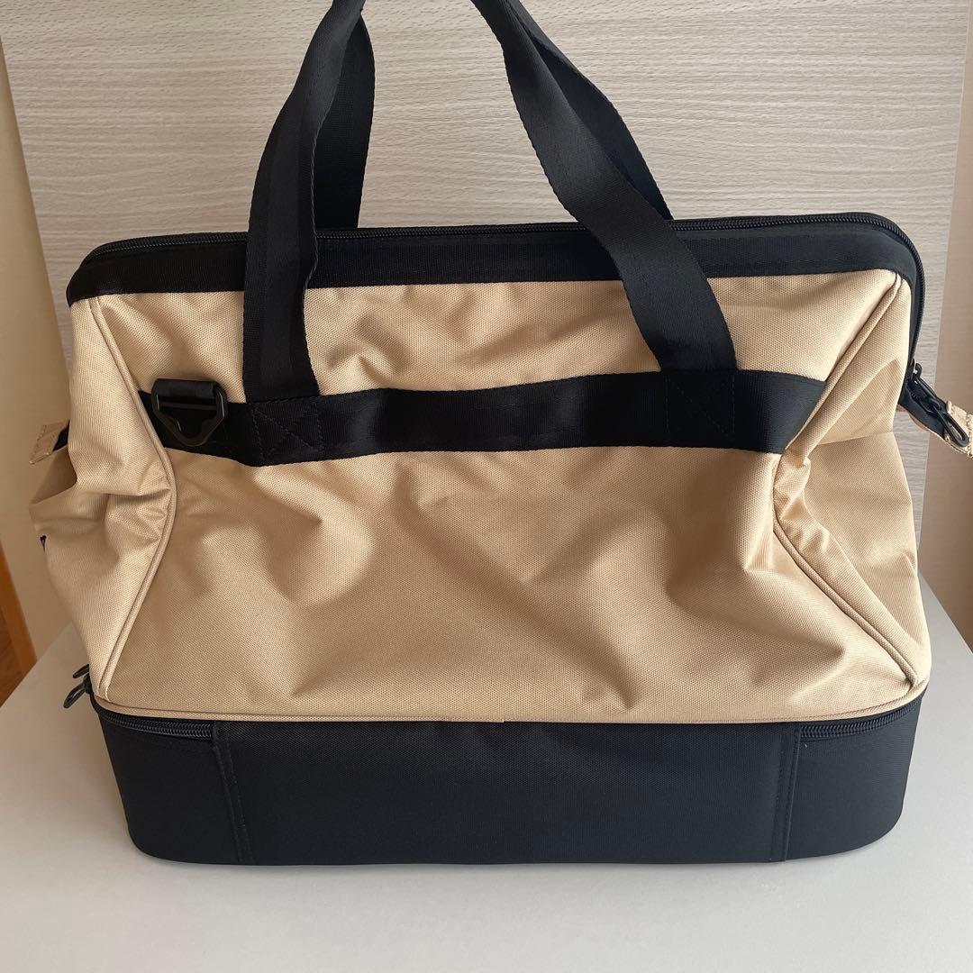 ルコックスポルティフゴルフ ボストンバッグ 二槽式 ベージュブラック