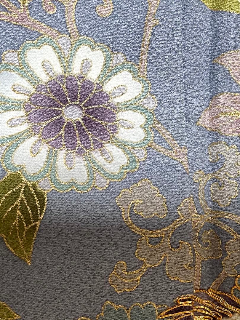 正絹　訪問着　破れ華紋菱繋ぎ花鳥唐草紋　身丈（肩から）164㎝