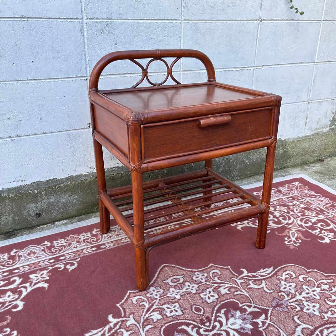 古家具 籐ラタン家具◾️KOIZUMI 小泉 ナチュラル天然素材 飾り棚 シェルフ