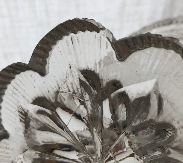 ギヤマン　江戸ガラス　蓋物　菓子器　共箱