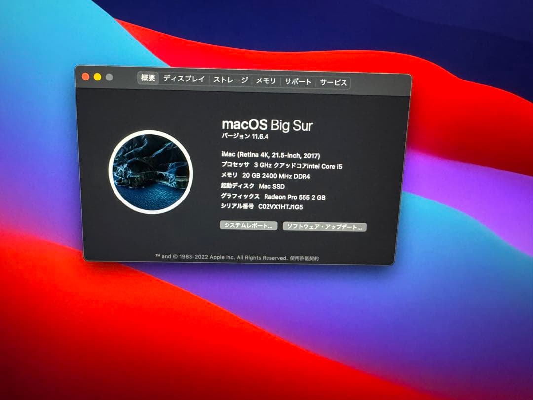 Macデスクトップ iMac 4K 21.5 (2017) / SSD 1TB / RAM 20GB