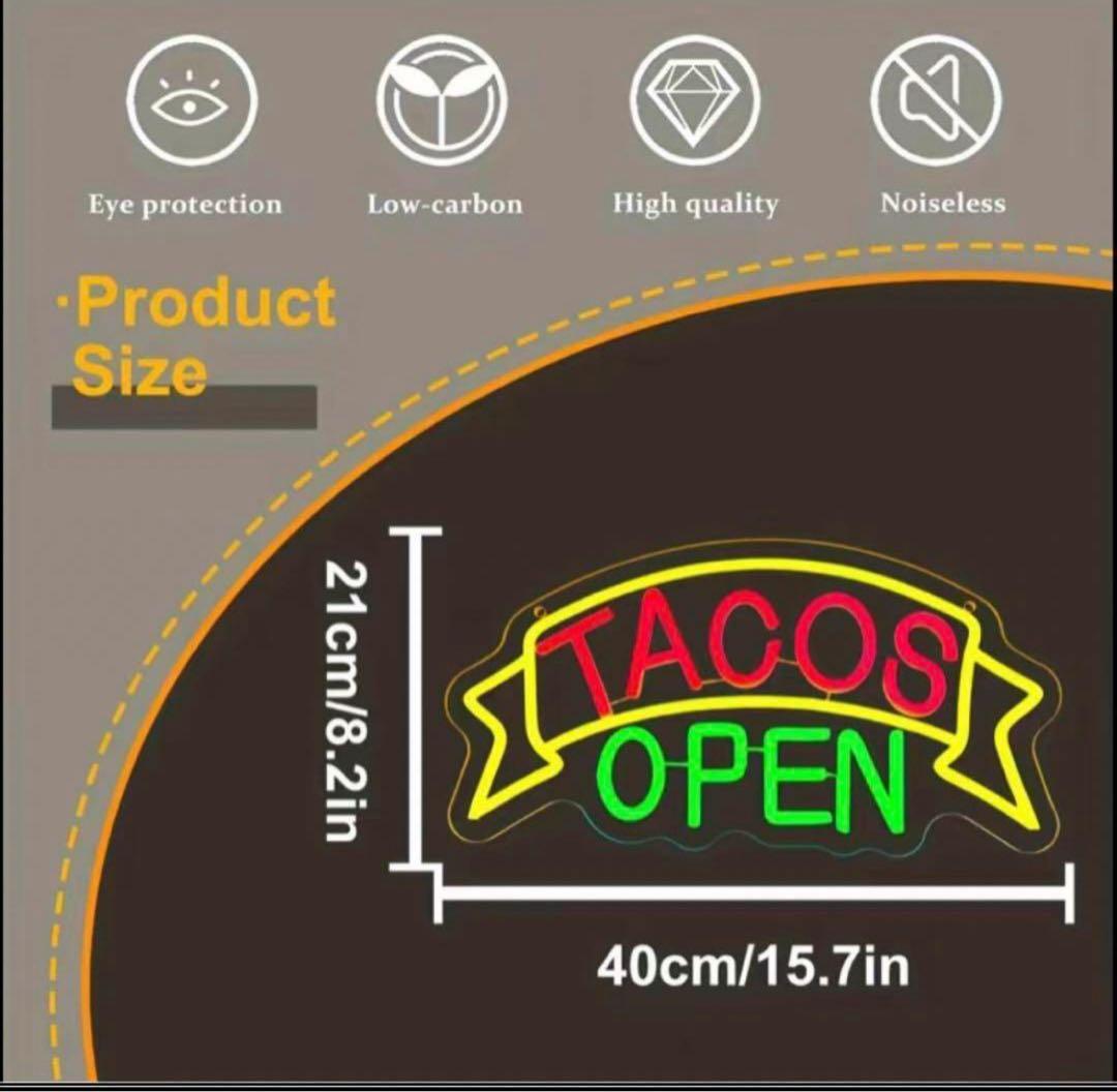メキシコ ネオン タコス Open サイン 看板 雑貨 ビール BAR