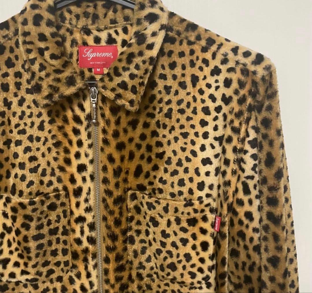 トップス supreme 17aw cheetah pile zip up shirt