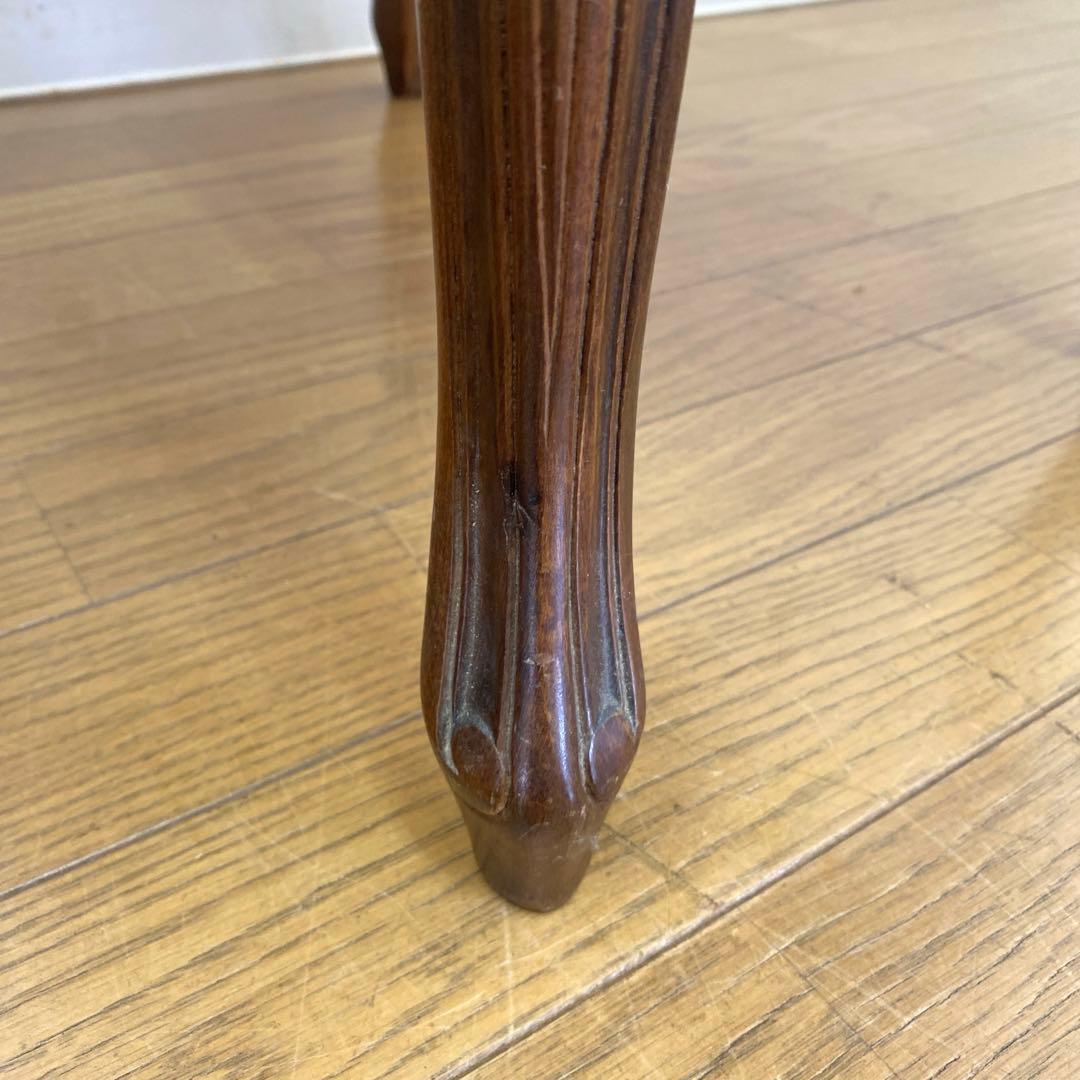 オットマン スツール 猫脚 木製 彫刻 アンティーク調