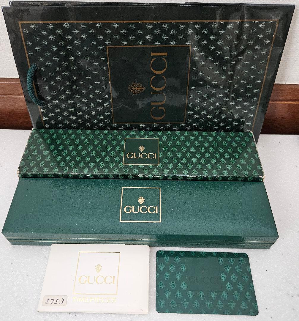 【ヴィンテージ】非稼働GUCCI シュリーライン腕時計 純正ベルト証明書付