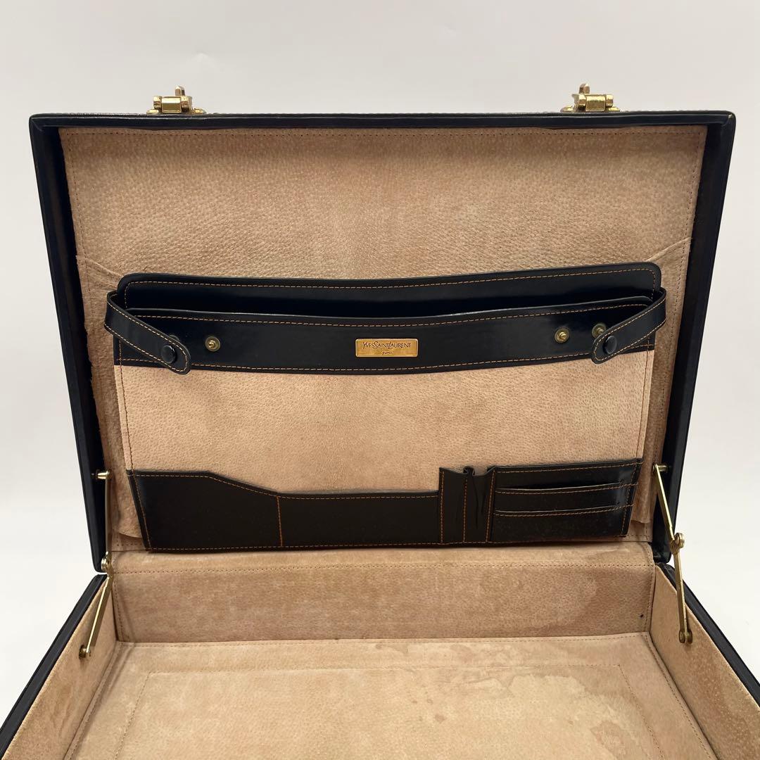 【入手困難】イヴ サン ローラン YSL レザー アタッシュケース ブラックA4