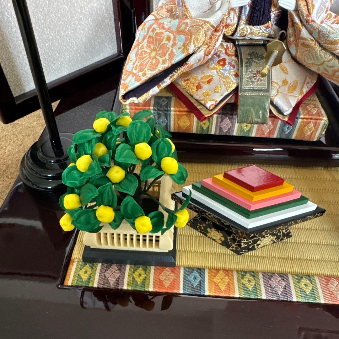 祐月　雛人形　初節句　収納飾り箱付きタイプ