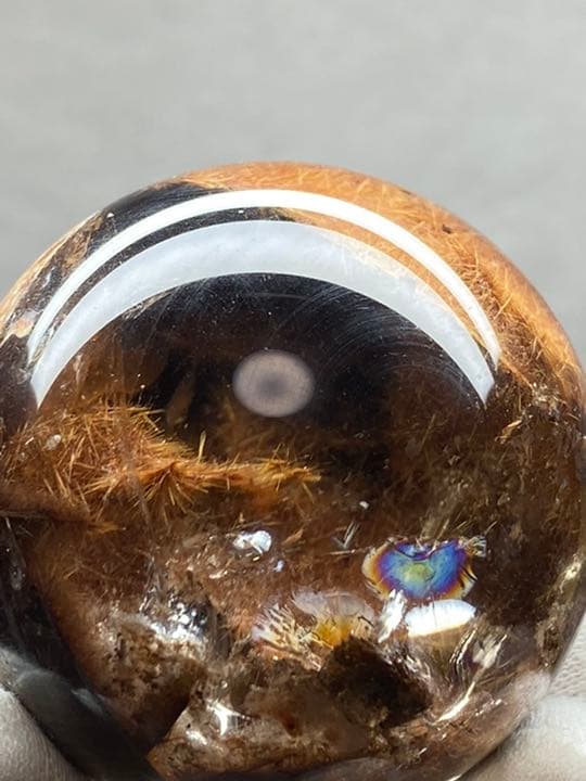 直径48.2㍉ タイチンルチルクォーツ 大量のルチル金針で出来た天然洞 貴重