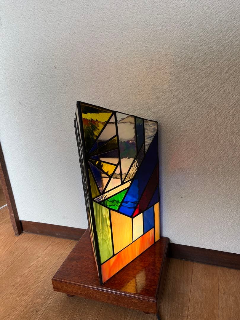 ステンドグラス ランプ ライト レトロ 店舗 ナイトランプ 杢目 ステンドガラス