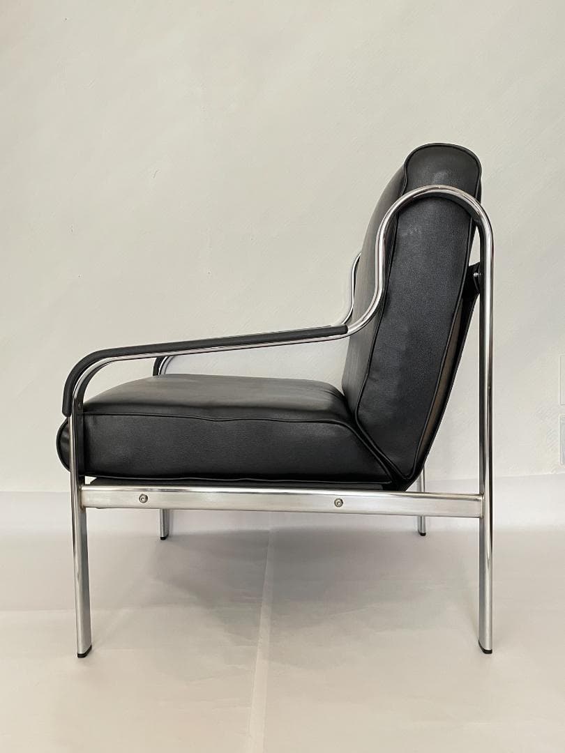 【便利な後ろポケット付き】　ソファ　1人掛け　ブラック　シルバー