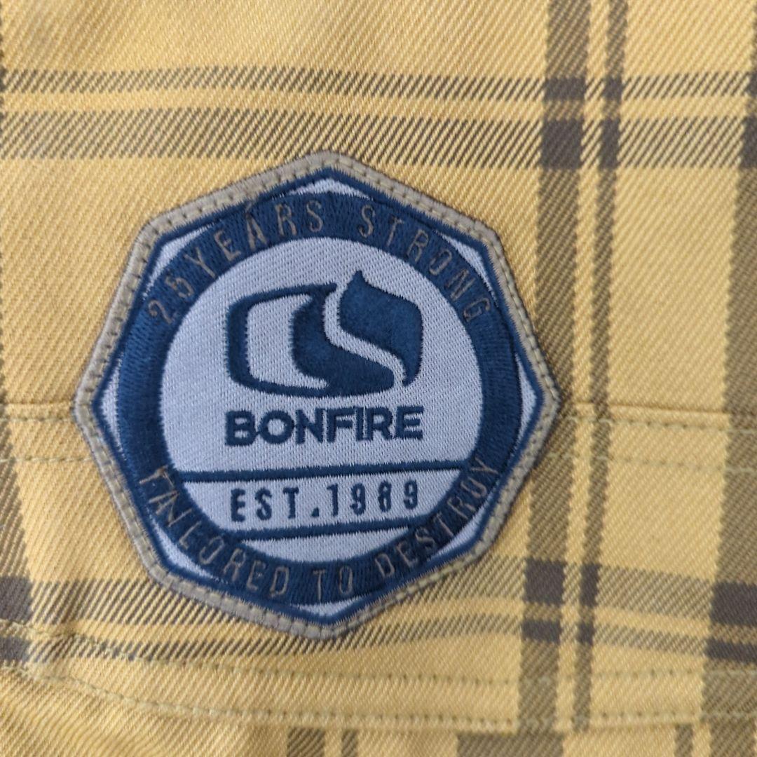 BONFIRE スノーボードウェア 上下セット チェック柄 内側ビニール破れ