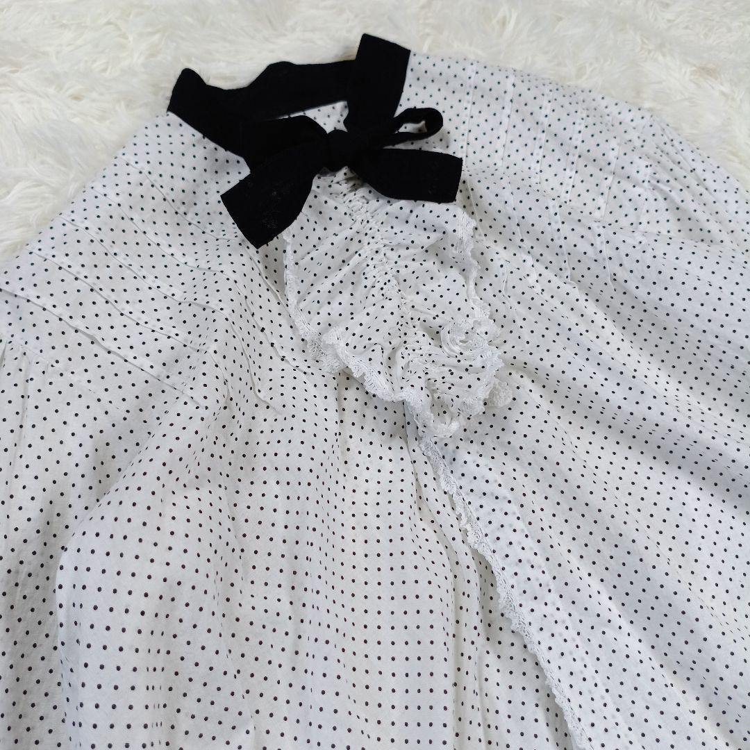 22SS極美品✨タオコムデギャルソン ボウタイフリルブラウス　ドット　Ｍ