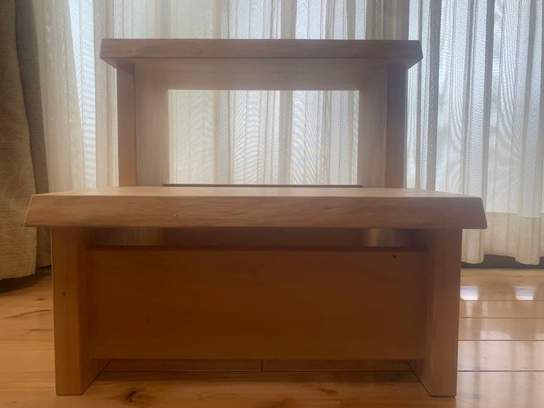 ★年末セール♦︎送料込✨限定イチョウ耳付B〜ちょこっと腰掛け家事ステップ台、棚