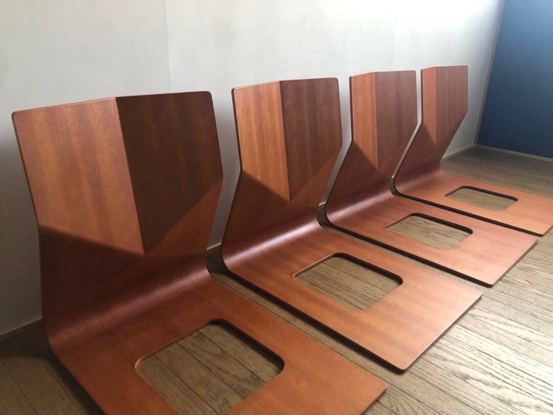 天童木工 プライウッド 座椅子 4脚セット 和家具 ペリアン ジャパニーズモダン