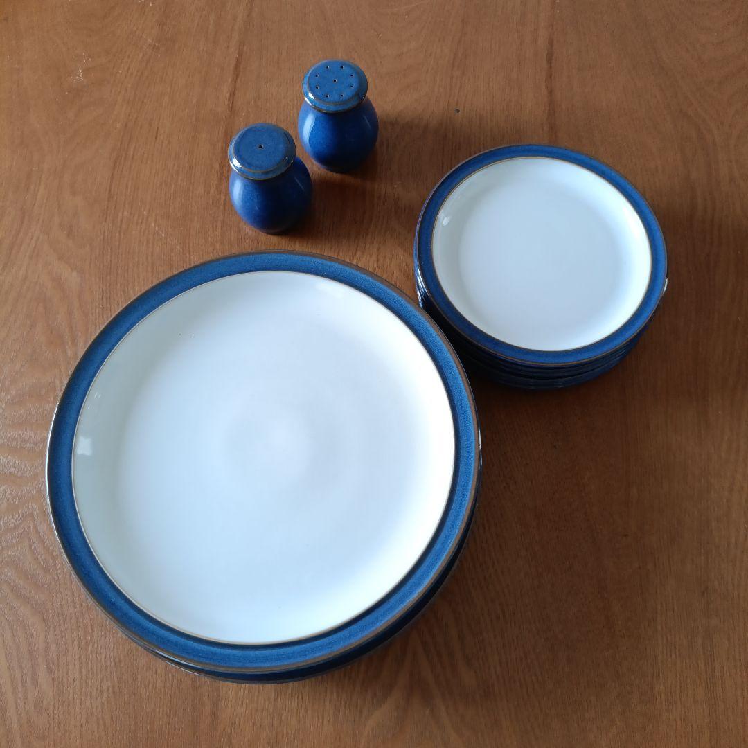 DENBY インペリアルブループレート大小各６枚セット