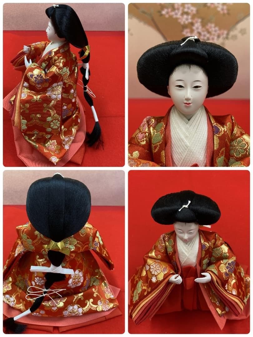 N7 　可愛いサイズの雛人形　人形のみ　西陣織金らん衣装　雛人形五人飾り