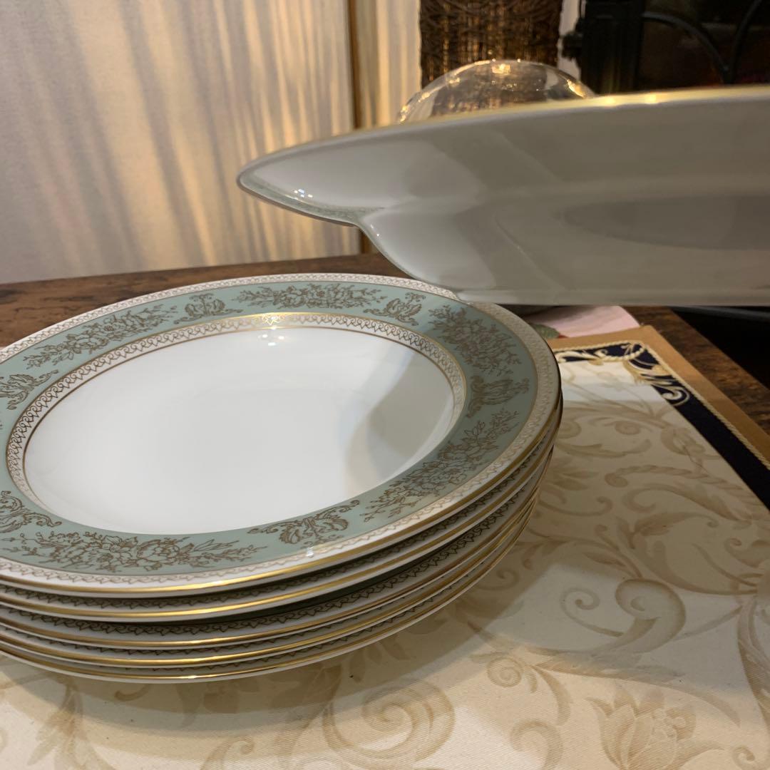 ウェッジウッド コロンビア　セージグリーン 23cmサラダボウル6枚