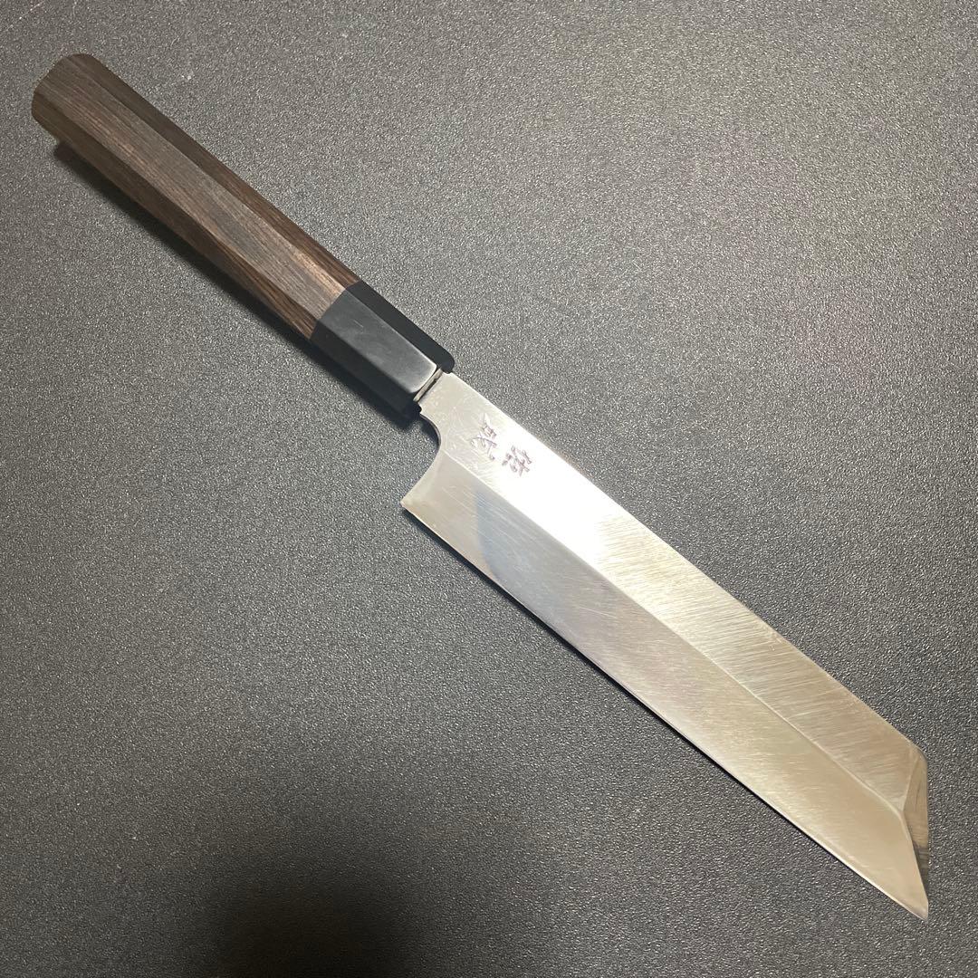 スケナリ　佑成　本焼　むきもの　6寸　刃渡り　181mm 黒檀八角柄　白一