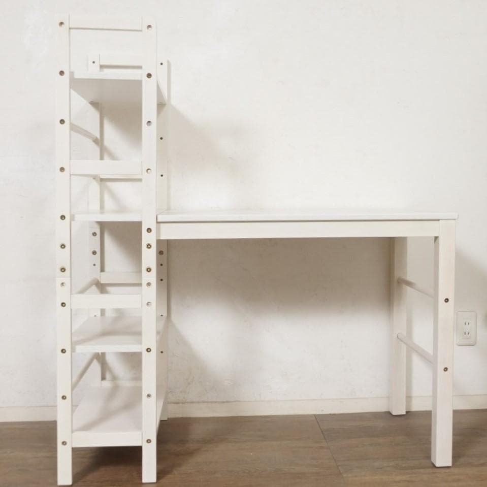 フォロー割【新品】ラック付きデスク　可動式棚　幅105cm　収納　多用途