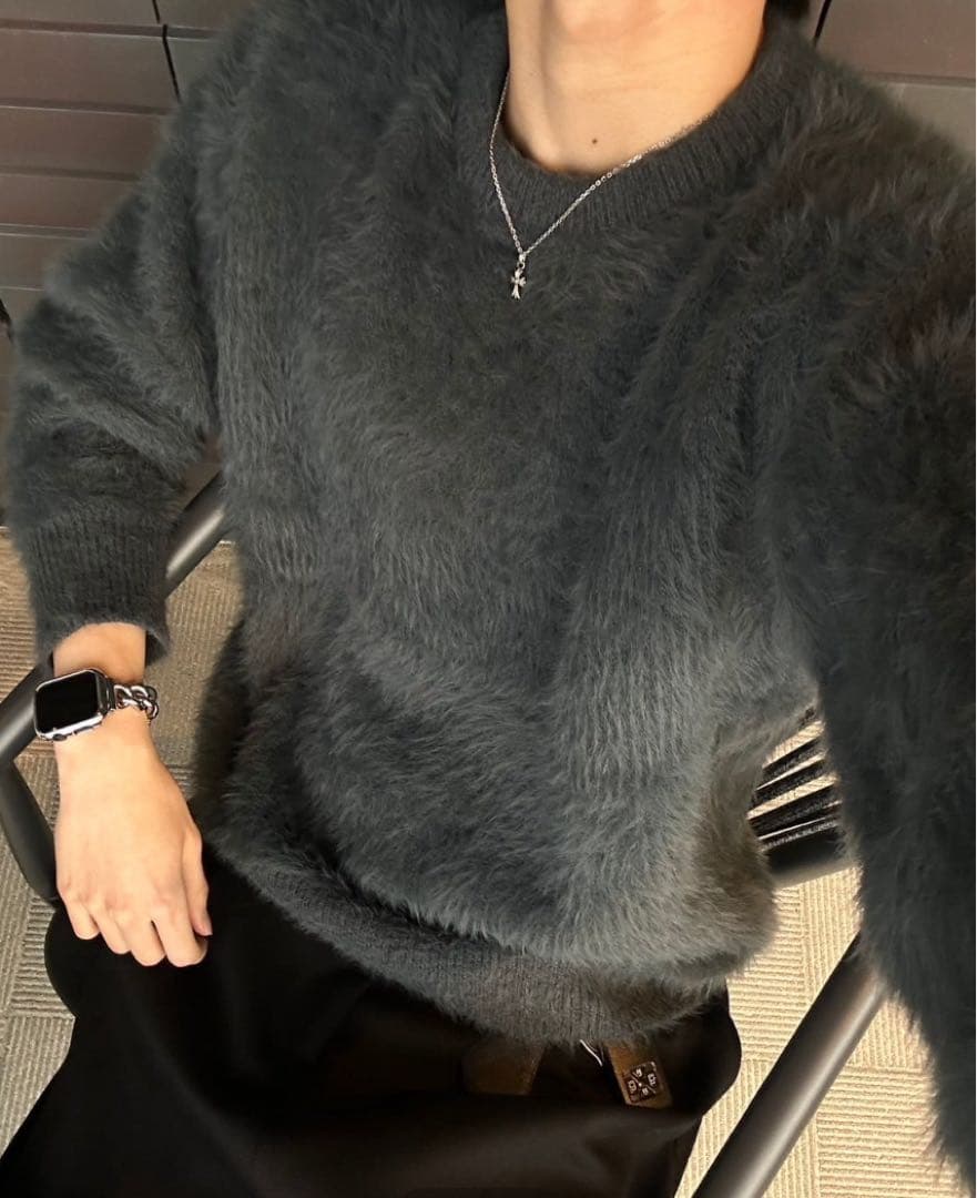 トップス RADIANT mohair knit charcoal