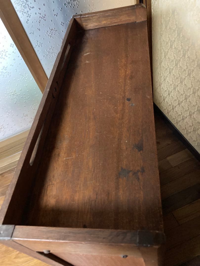 送料込【昭和レトロ アンティーク】本棚 ブックシェルフ 透かし彫り