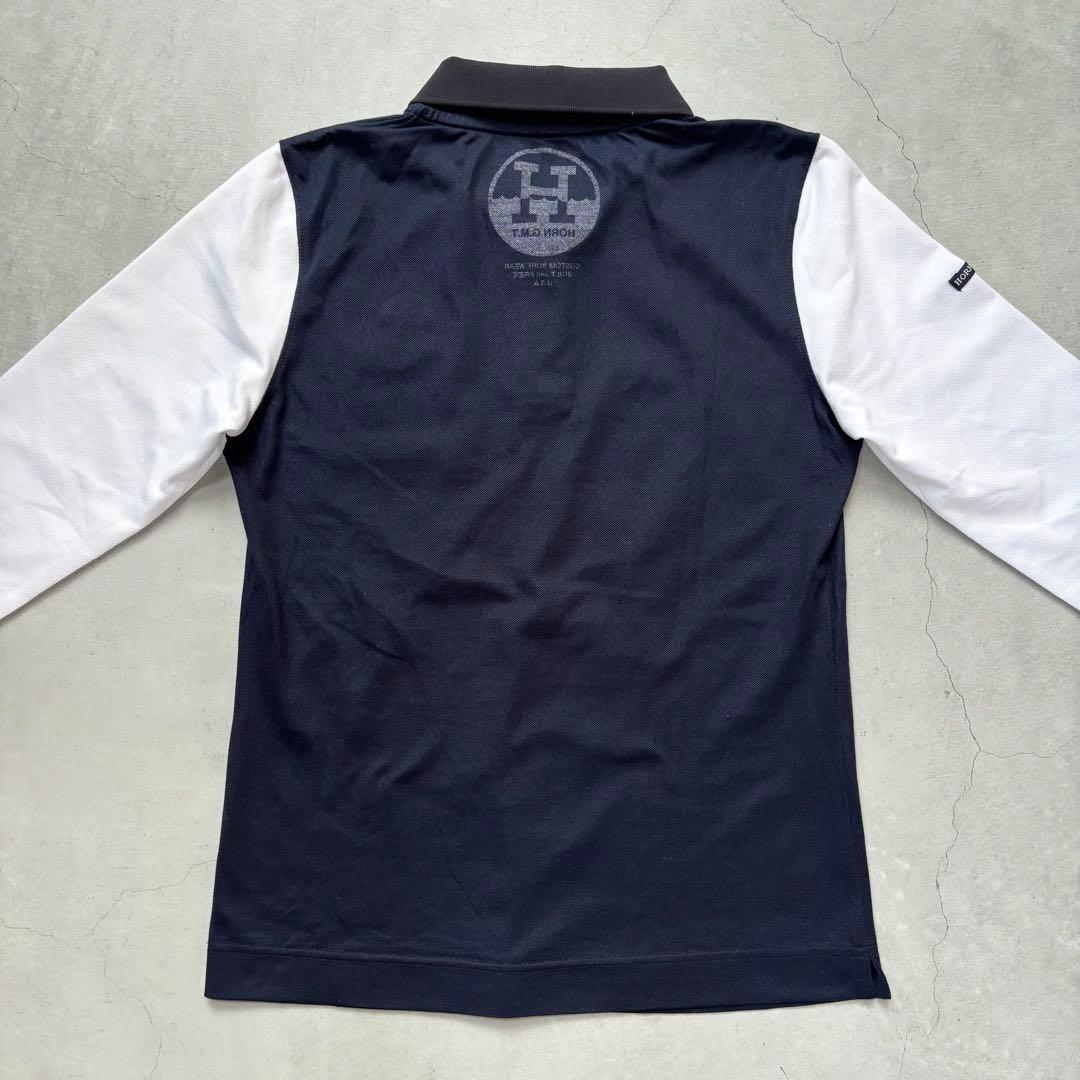 【新品タグ】HORN GARMENT ホーンガーメント 切替 長袖ポロシャツ M