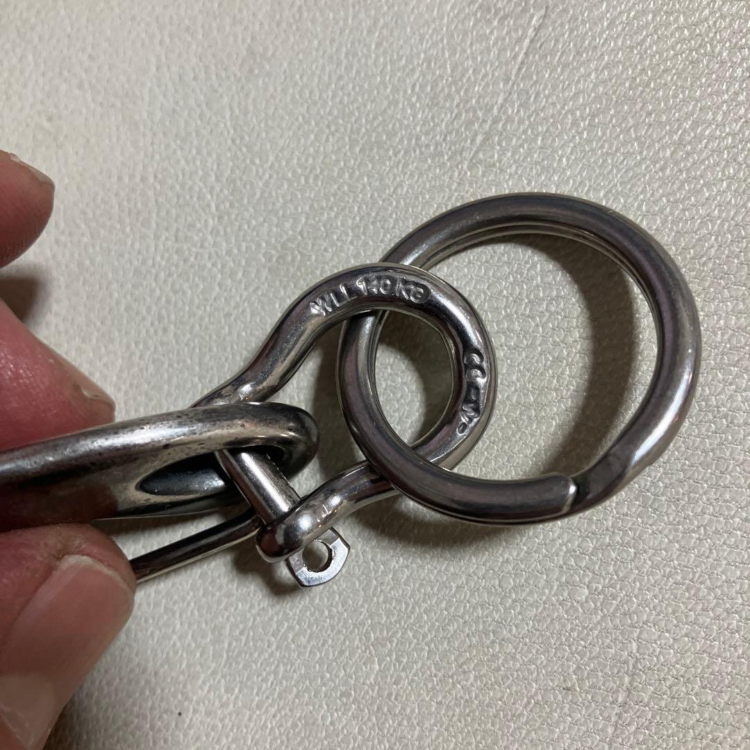 wichardシャックル　ブラス製シルバーメッキカラビナ使用　キーホルダー　新品