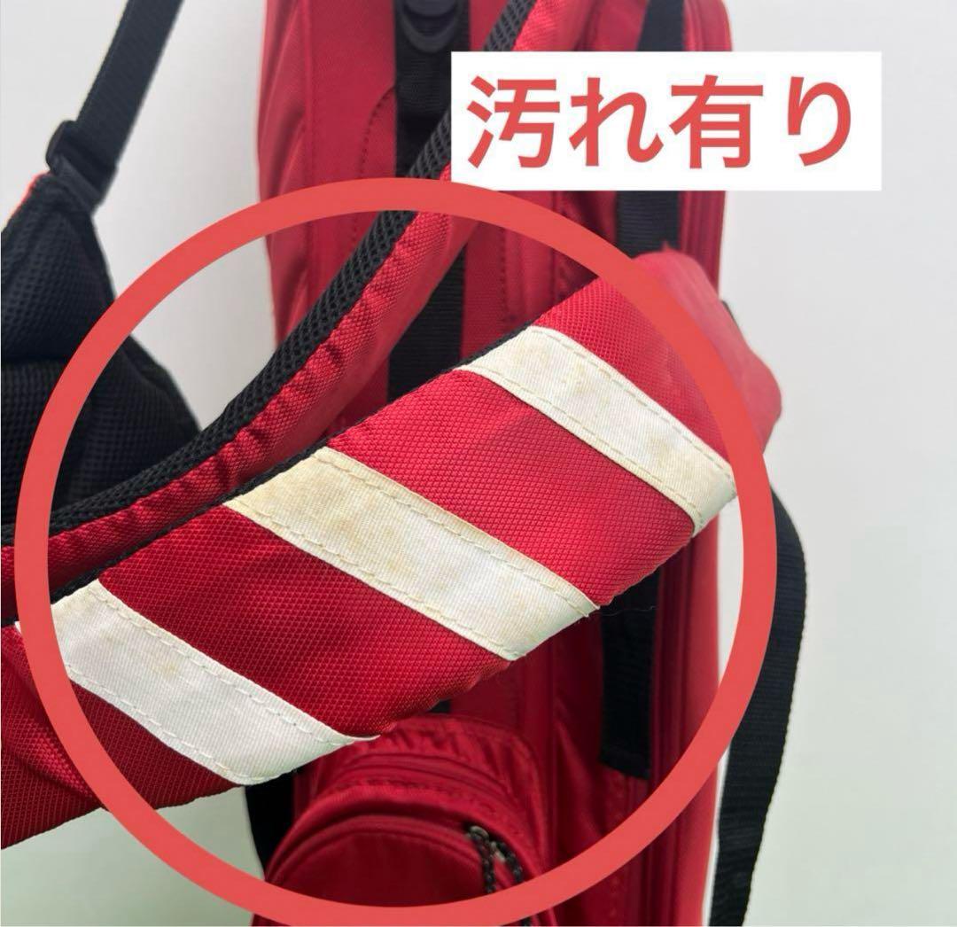 adidas アディダス キャディバッグ 8インチ ゴルフバッグ　レッド　中古品