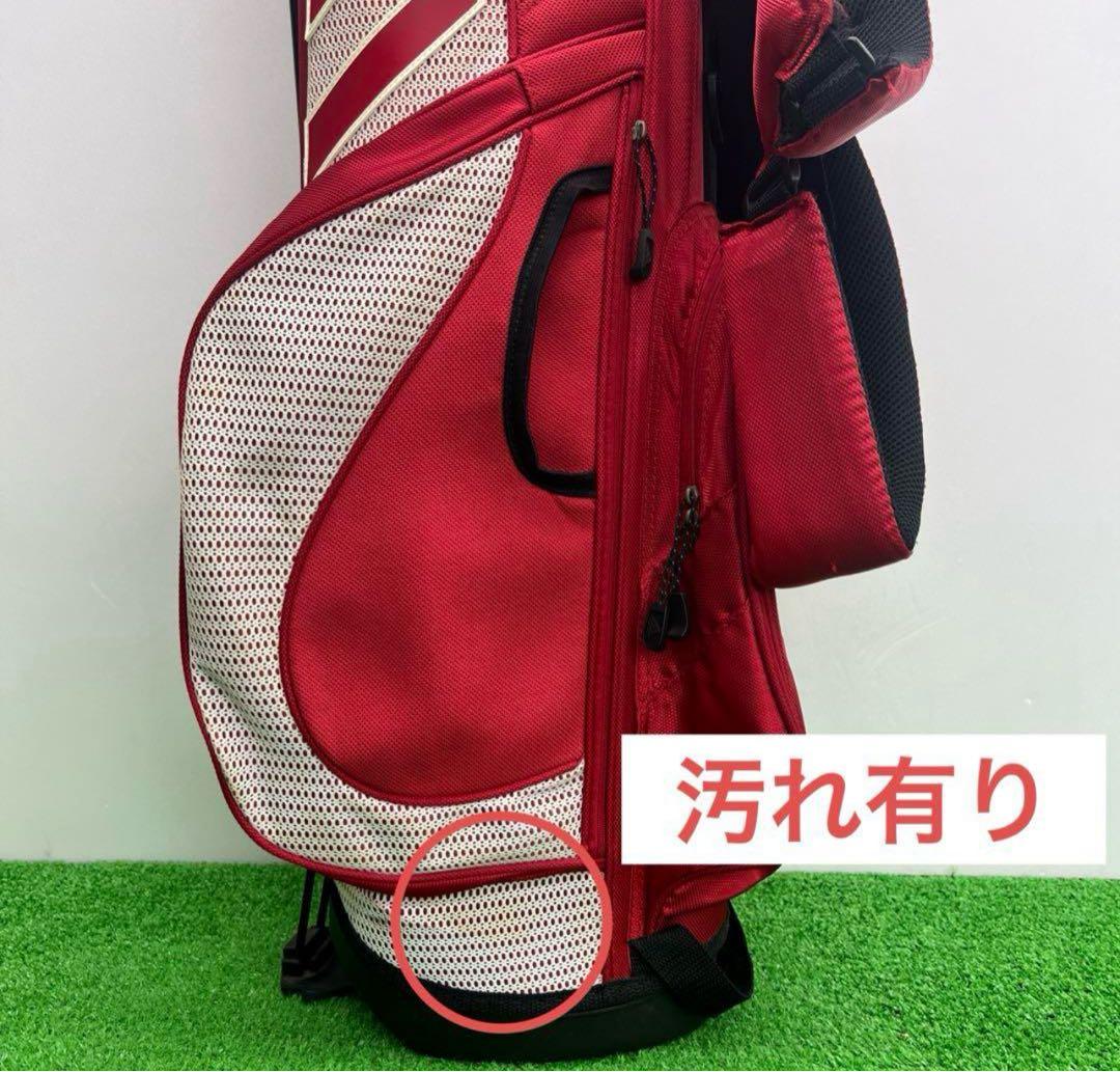adidas アディダス キャディバッグ 8インチ ゴルフバッグ　レッド　中古品