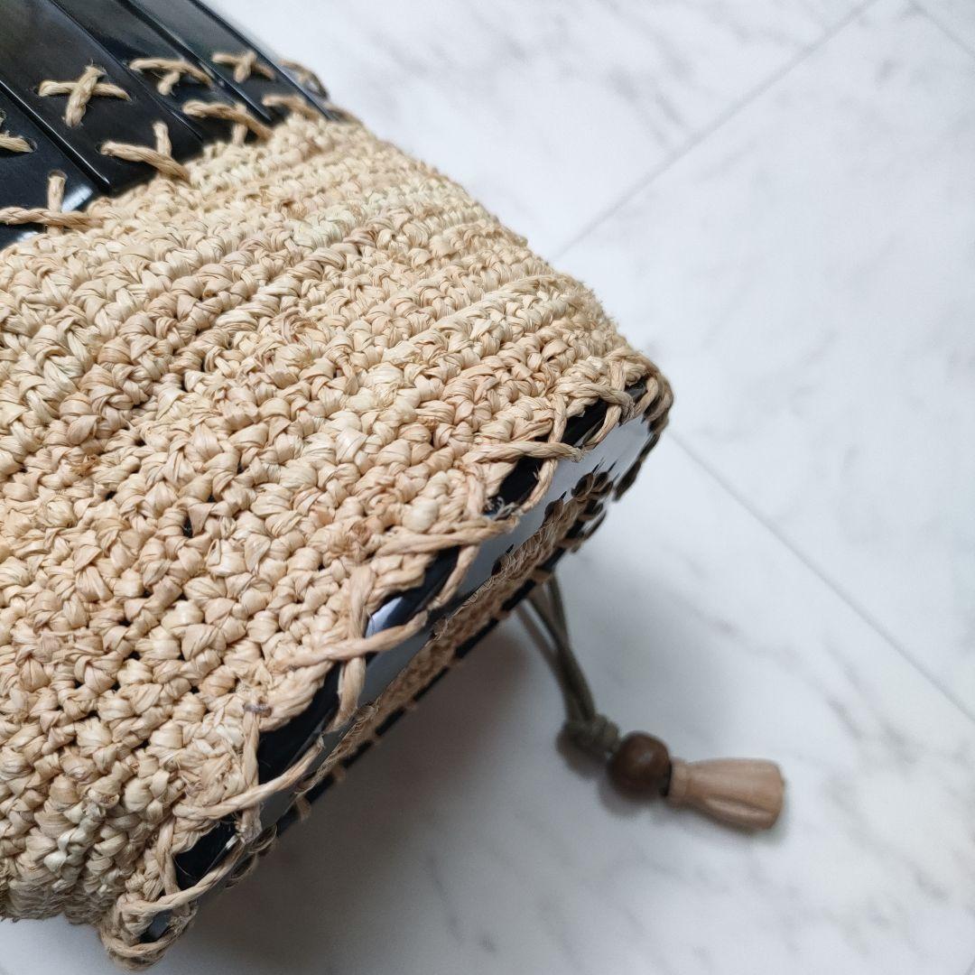 【定価4万】JAMIN PUECH ジャマンピュエッシュ NOA ラフィアバッグ