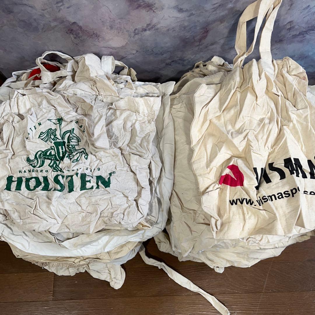 ひ*さ様 3 アメリカ　ユーロ古着エコバッグ100枚セットまとめ売りホワイトベー