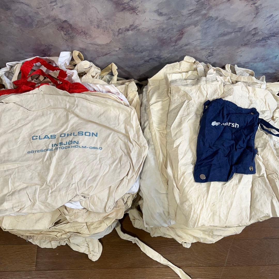 ひ*さ様 3 アメリカ　ユーロ古着エコバッグ100枚セットまとめ売りホワイトベー