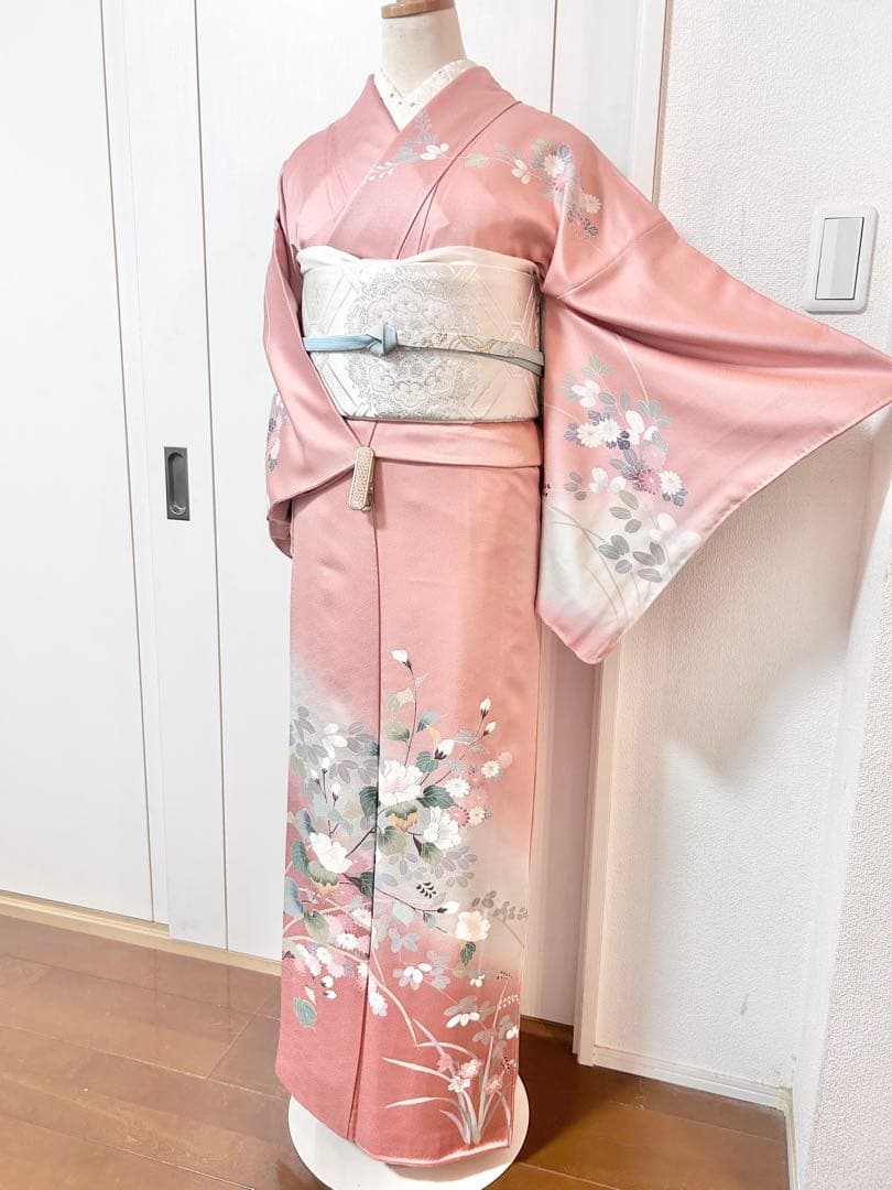 美品　正絹訪問着　フルセット4点　卒業式　入学式　七五三　お宮参り　西陣袋帯