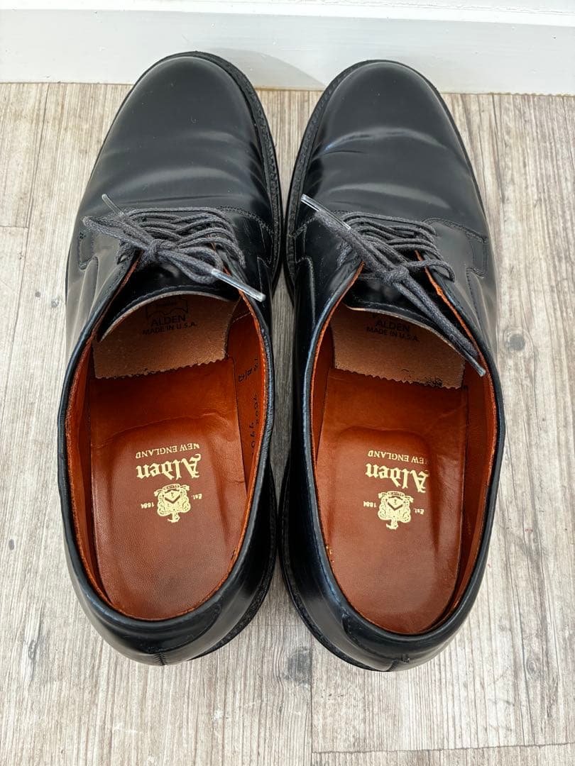 Alden 9901 プレーントゥ 黒 7 1/2 Dオールデン コードバン