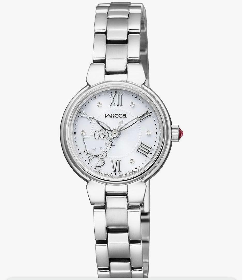 【新品】ウィッカ シルバー アナログ時計 ソーラーテック 電波時計 レディース